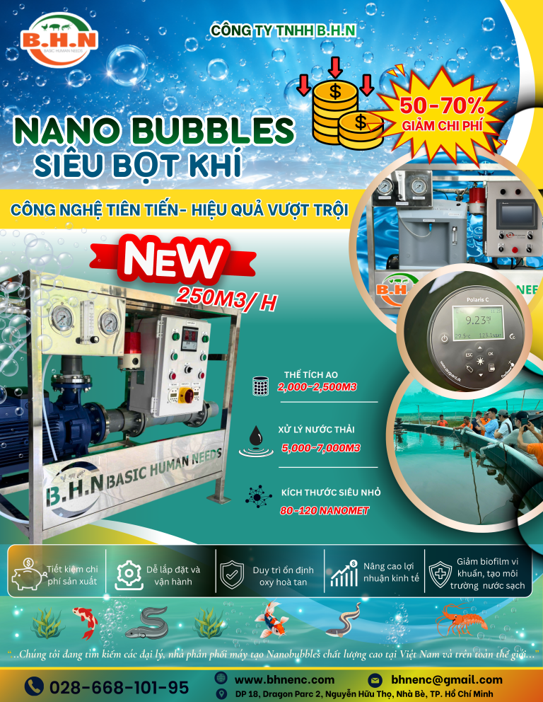 NANOBUBBLES – GIẢI PHÁP TỐI ƯU GIÚP TRẠI TÔM GIẢM CHI PHÍ ĐẾN 70%, TĂNG TỶ LỆ SỐNG LÊN HƠN 90%