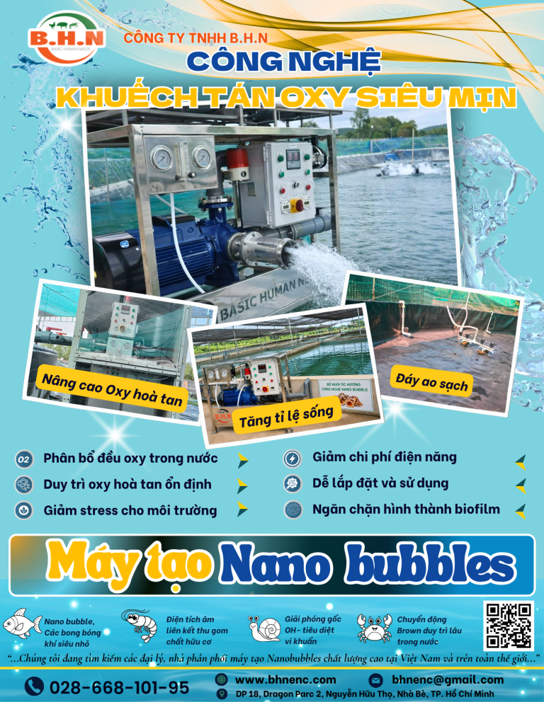 NANOBUBBLES – “VŨ KHÍ BÍ MẬT” MANG LẠI TIỀN TỶ CHO CHỦ TRẠI TÔM